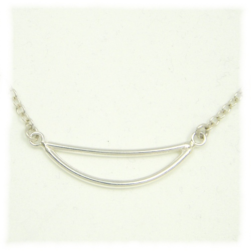 Thinner smile silver pendant